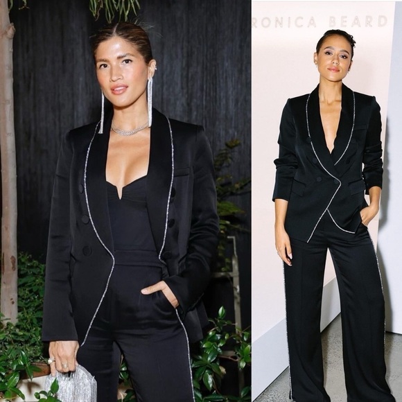 VERONICA BEARD Jagger Crystal Trim Dickey Jacket in Black Size 2 - Picture 1 of 15